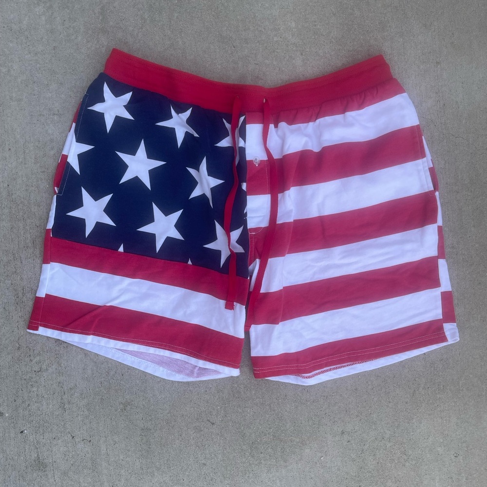 Under Disguise Patriotic Drawstring Shorts (XL)